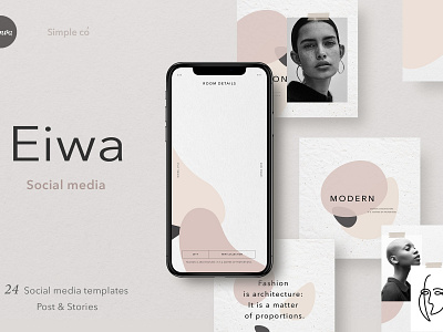 CANVA & PS / Eiwa - social media blogger branding canva clean eiwa elegant fashion feminine instagram instagram stories instagram template photoshop ps social media social media pack social media template social media templates stories template templates