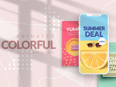 ANIMATED Colorful Social Media Pack animated animated gif animated instagram animated instagram posts animated social media blogger branding colorful colorful template elegant instagram instagram stories instagram template modern social media social media pack social media templates stories template templates