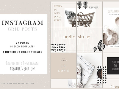 Instagram Grid Posts Creator By Social Media Templates On Dribbble