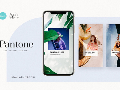 Pantone Stories | Canva & PS blogger branding canva canva stories canva template elegant instagram instagram posts instagram stories instagram template minimal modern pantone ps social media social media pack social media templates stories template templates