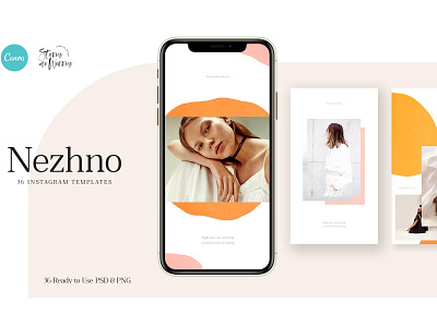 Nezhno - 36 Instagram Templates blogger branding canva canva template clean elegant instagram instagram banner instagram post instagram posts instagram stories instagram template modern photoshop social media social media pack social media templates stories template templates