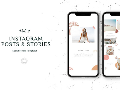 Instagram Posts & Stories Vol.2 blog blogger branding clean elegant fashion instagram instagram posts instagram stories instagram story instagram template minimal modern photoshop social media social media pack social media templates stories template templates