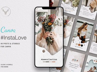 #InstaLove - Canva Instagram Pack blog blogger branding clean elegant fashion instagram instagram posts instagram stories instagram story instagram template minimal modern photoshop social media social media pack social media templates stories template templates