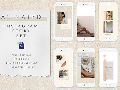 ANIMATED Aesthetic Instagram Set aesthetic aesthetic instagram aesthetic instagram set aesthetic instagram template animated animated aesthetic blog blogger branding clean fashion instagram posts instagram story instagram story set instagram template minimal modern social media pack stories template