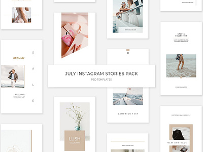 July Instagram Stories Pack blog blogger branding clean elegant fashion instagram instagram posts instagram stories instagram stories pack instagram template july instagram stories modern photoshop social media social media pack social media templates stories template templates