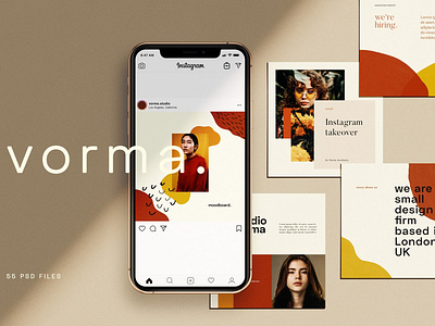 VORMA - Instagram Square Template abstract blog blogger botanical branding decorative element floral instagram instagram square template media photoshop portfolio psd social social media square square template template warm