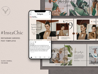 #InstaChic - Carousel Post Templates blogger branding carousel carousel post template carousel template chic template insta chic instagram instagram post template instagram stories instagram template modern post templates posts social media social media pack social media templates stories template templates