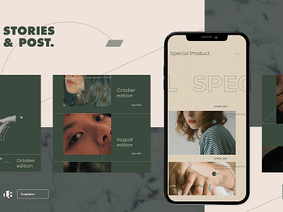 Instagram Template blog blogger branding clean elegant fashion instagram instagram posts instagram stories instagram story instagram template minimal modern photoshop social media social media pack social media templates stories template templates