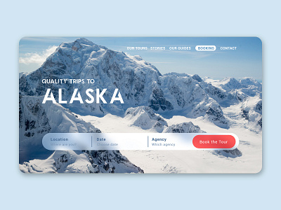 Alaska Trip Agency agency alaska blue landing page minimal travel trip ui uiux ux white xd