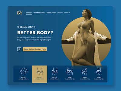 Body Surgery Clinic 2 blue bluegold clinic dark design gold hospital minimal surgery ui ux