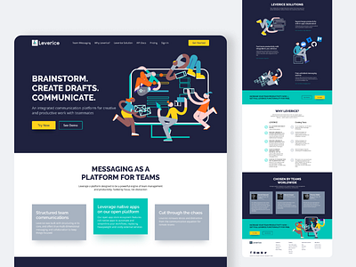 Leverice — Redesign Homepage colorful concept graphics header homescreen illustration redesign ui design web website