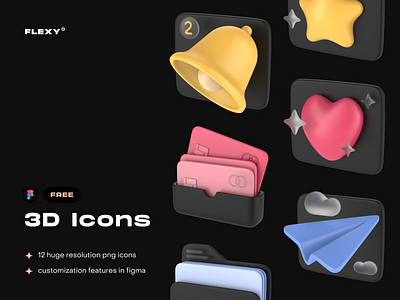 3D variations of popular icons