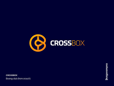 CrossBox BOXING CLUB boxing boxing glove club graphic icon illustration illustrator monogram monogram logo speedingball