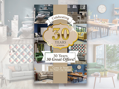 30 Anniversary Year anniversary business campaign celebrating furniture ireland poster promotion sale
