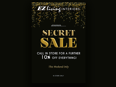 Secret Sale campaign furniture graphic design ireland marketing poster promo promotion promotional sale secret