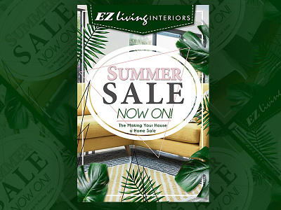 Summer Sale advertising design furniture graphic marketing poster sale summer