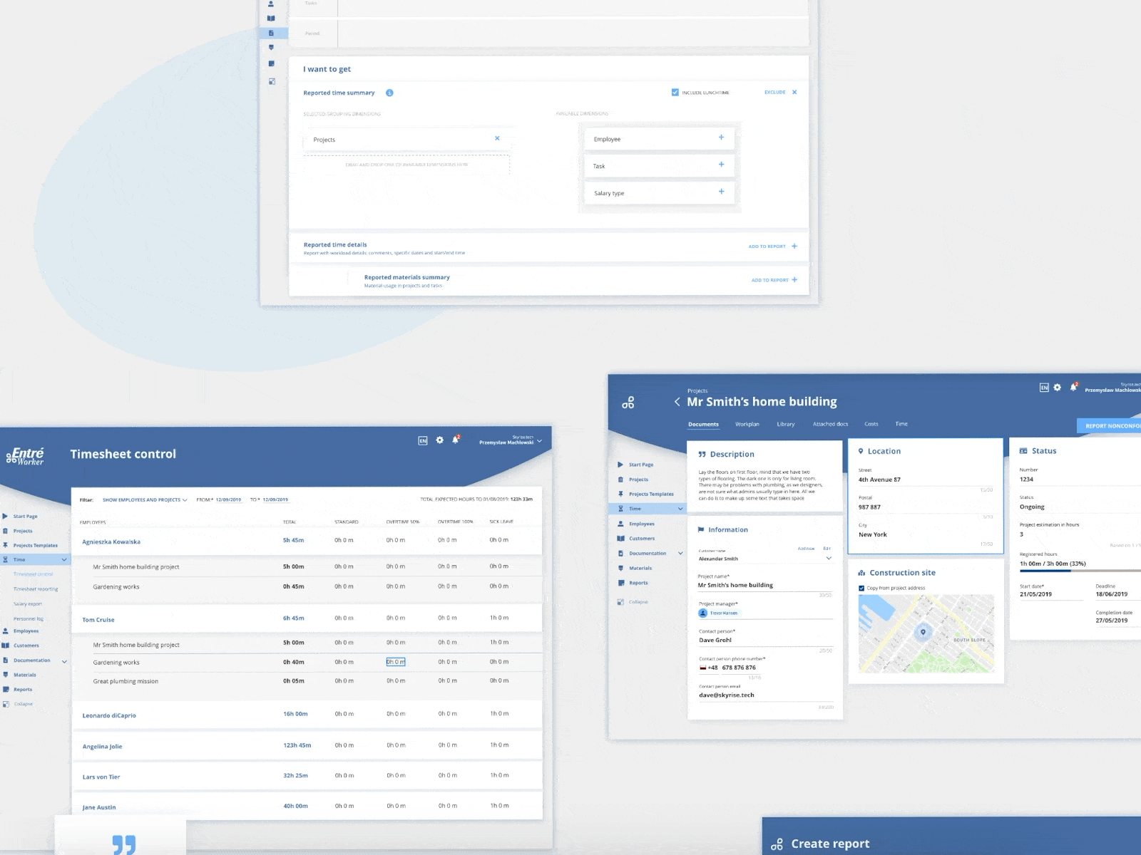 Project management app for construction companies dashboard ui design system table ui web application design