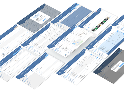 Work management table UI app blue columns dashboad monochrome system design table ui web app