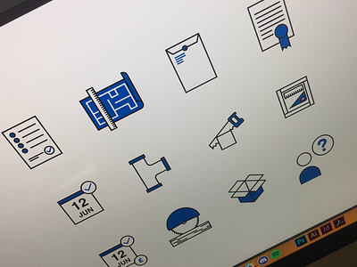 Little WIP from a small icon set! Still early stages. icons illustration pictograms set wip