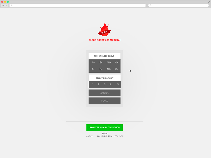 Blood donors of madurai (BOOM) - UI/UX & Interaction design