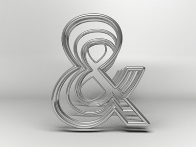 Ampersand 3D type 3d ampersand blender experiment metal typography