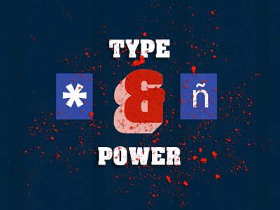 Type & Power - Typography glyph letter rockwell splatter typeface typography
