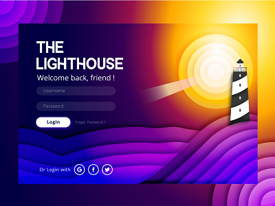 The Lighthouse app branding design graphic design illustration interaction design lighthouse login modern product typography ui user experience user interface ux ux ui ux challenge vector web webdesign