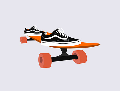 Skateboarding design flat illustration modern shoe shoes skateboard sneaker ui ux vans vector website