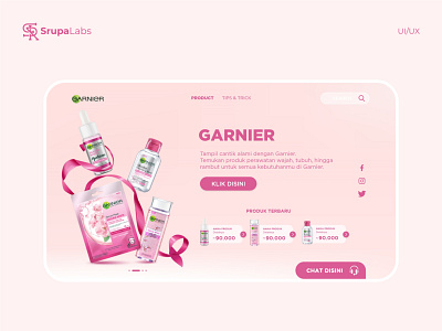 Garnier Product Page Header adobe xd app design branding design graphic design ui uiux