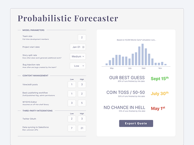 Daily UI - Day 04 - Calculator calculator dailyui dailyui 004 estimation forecast forecasting monte carlo probability
