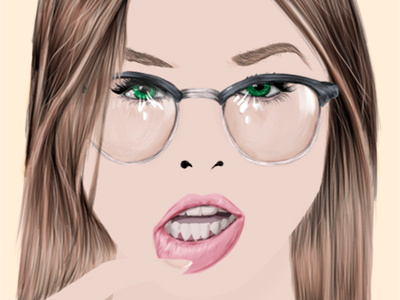 Lip girl digital art drawing illustration illustrator