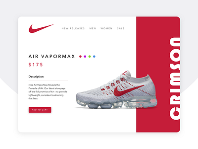 Nike Air VaporMax E-Commerce Product Page