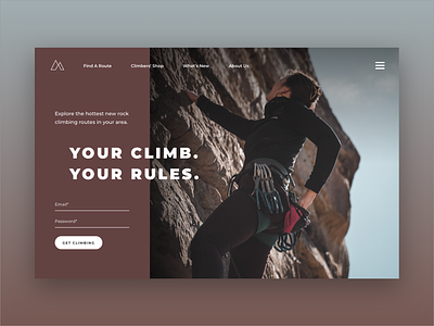 Outdoor Rock Climbing Website product product design rock climbing ui ui design uiux ux ux design web web design website website design