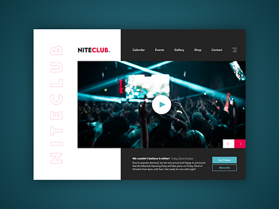 Niteclub 🍾 Web Design For An Upbeat Event Venue club concert design dj party product design ui user experience user interface ux web design website design
