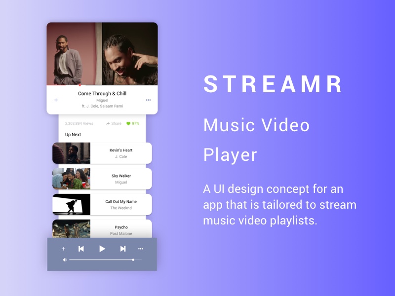 Music Video Player App By Niv On Dribbble