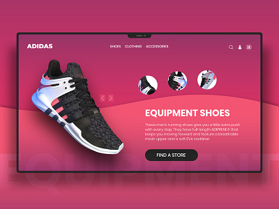 Adidas Online Store adidas ecommence landing model product branding running shoes shoes store ui ui desgin ux ux design webdesign website
