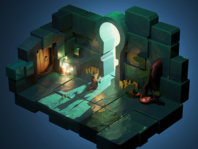 Worshipping Mouse 3dillustration b3d blender gameart isometric