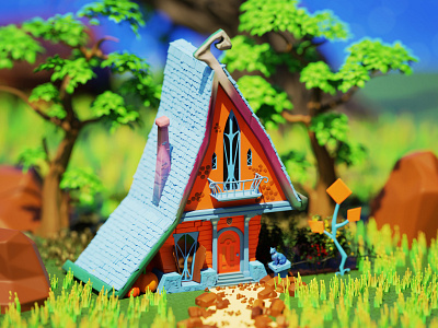 Witch House Morning 3dillustration b3d gameart isometric