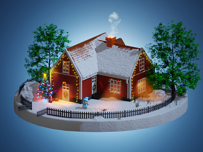 Christmas House Isometric