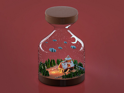 Witch's House In Jar 3d arhictecture blender building design game illustration isometric lowpoly render