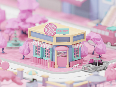 Candy Shop blender isometric lowpoly