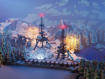 O Canada! b3d lowpoly gameart isometric