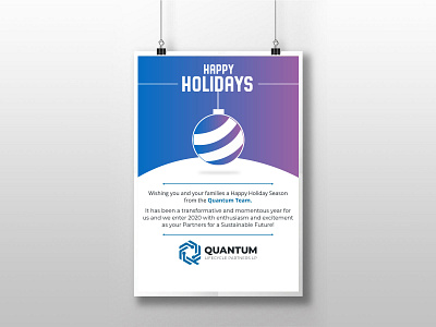 Quantum Holiday Card card design graphic design poster design