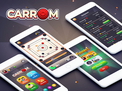 Carrom - Game UI app carrom design game graphic illustration logo ui ux vector