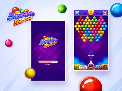 Bubble Shooter - Game UI app bubble design game graphic illustration logo shooter ui ux vector