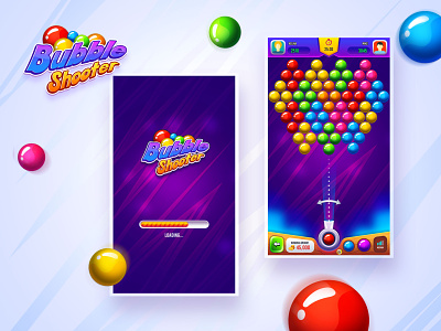 Bubble Shooter - Game UI app bubble design game graphic illustration logo shooter ui ux vector