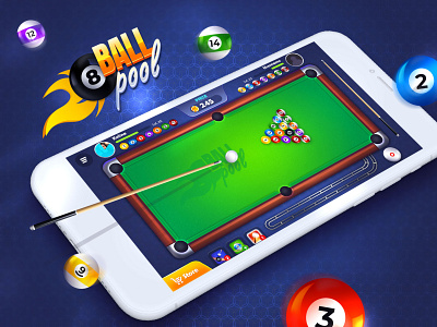 8 Ball Pool - Game UI 8ball app design game illustration logo pool ui uiux ux vector