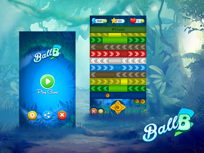 Ball B Game - UI Design ball ballb design game gamedesign illustration logo ui ux vector