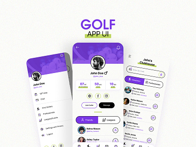 Golf App - UI/UX Design app design golf mobile ui ux vector