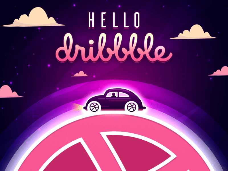 Hello Dribbble design dribbble hello illustration invitaion